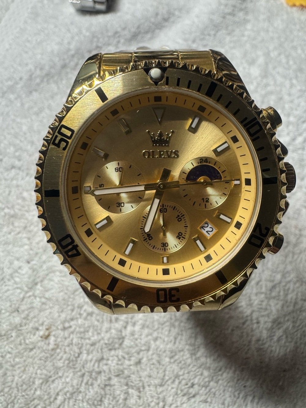 OLEVS Gold-Tone Chronograph Watch
